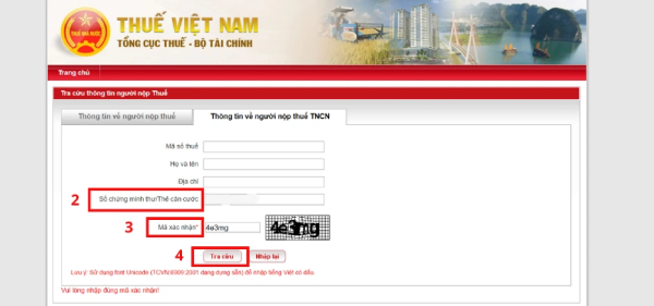 Tra mã số thuế của cá nhân trên website Thuế Việt Nam